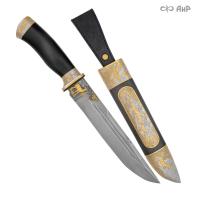Нож Арсенальный люкс с сюжетом Охота на оленей, комбинированные ножны, Артикул: 36735