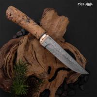 Лиса (стабилизированный кап клена фиолетовый, мокуме гане) дамасская сталь ZDI-1016, узор капля нью - Компания «АиР»