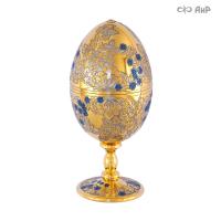 Яйцо сувенирное Незабудки с лавандовыми фианитами, Артикул: 16018