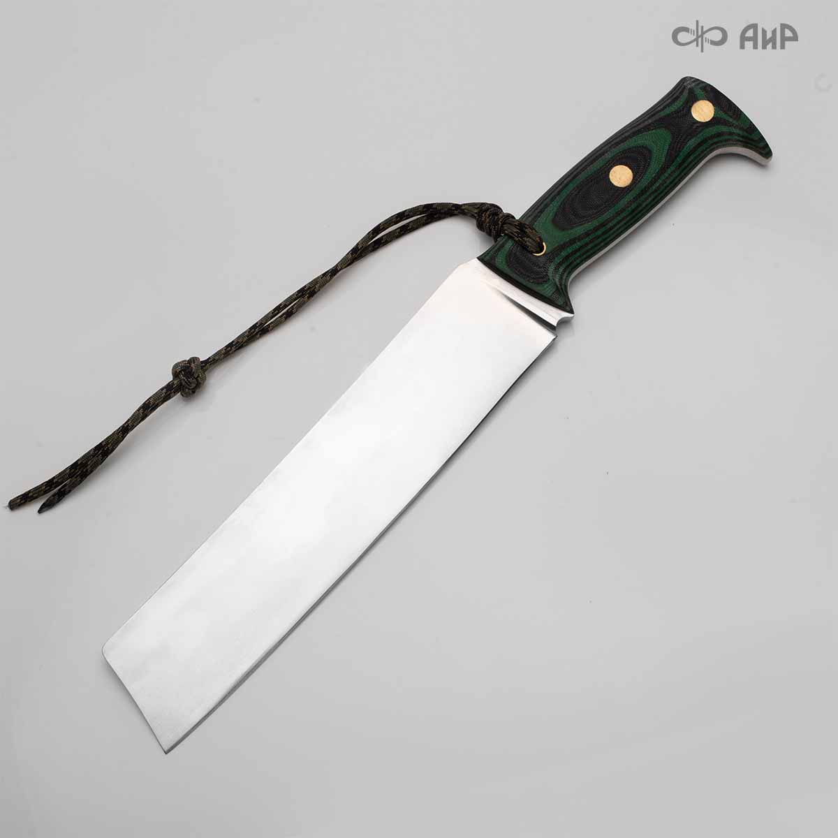 Уралмаш тесак (G10 зелено-черный, паракорд с темлячным узлом, кастомная заточка) - Компания «АиР»