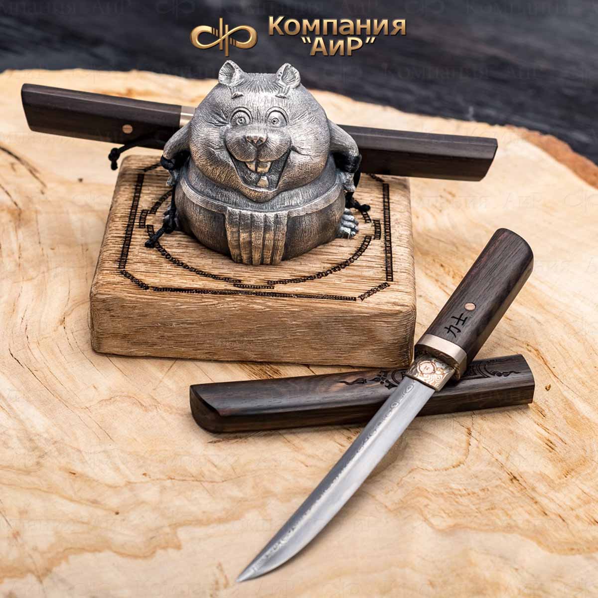  Композиция Хома Рикиси с айкути, макасар, дамасская сталь ZDI-1016 - Компания «АиР»