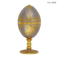 Яйцо сувенирное Пасхальное с желтым фианитом, Артикул: 20382