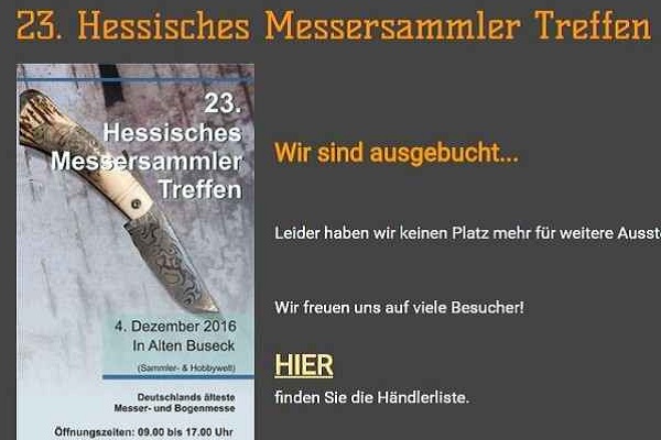 Hessisches Messersammler Treffen in Alten Buseck | 4 декабря 2016 г. | Альтен-Бусек, Германия - Промышленное клинковое производство. Компания «АиР»