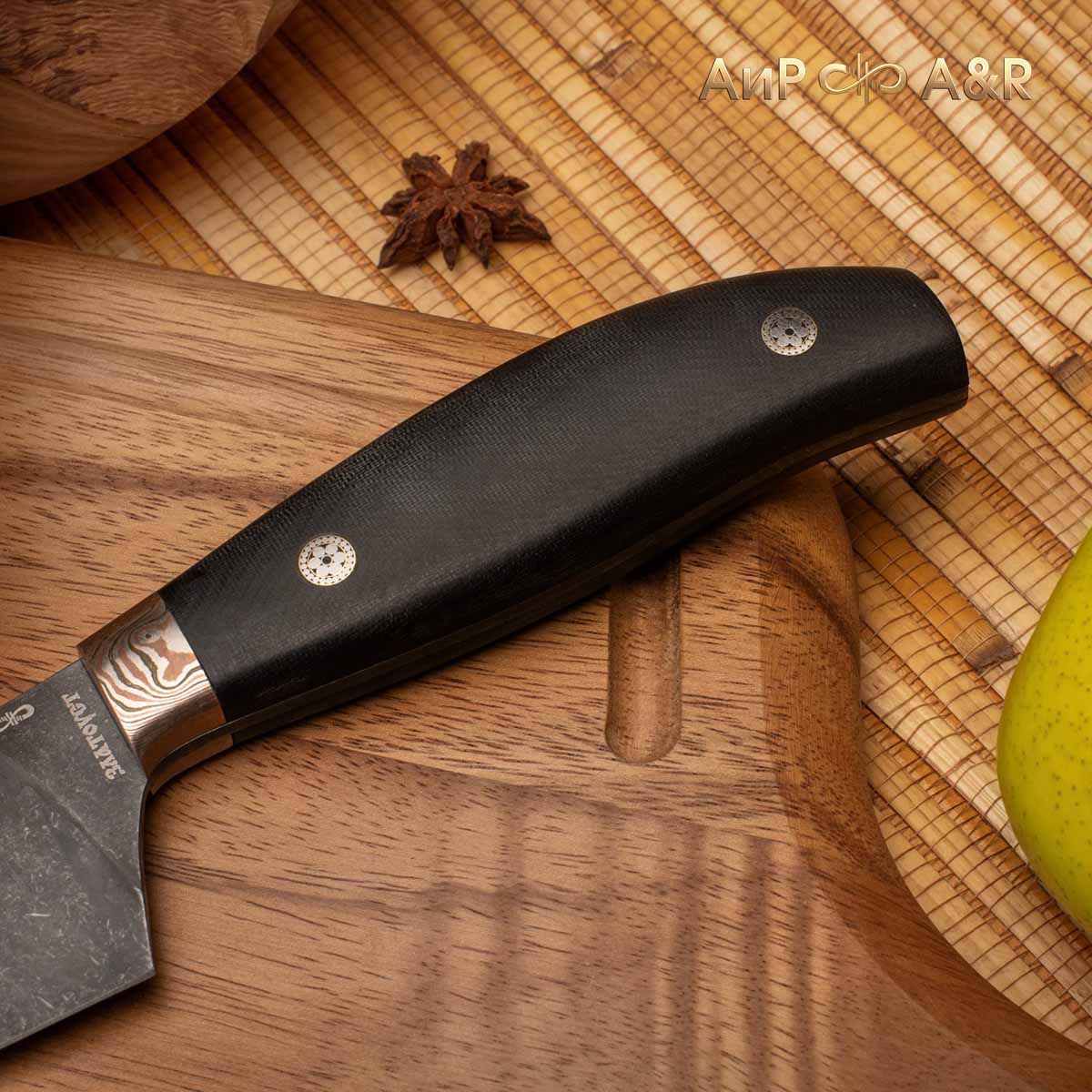 Поварской ЦМ (текстолит, мокуме гане, мозаичные пины, стоунвош, гравировка) - Компания «АиР»