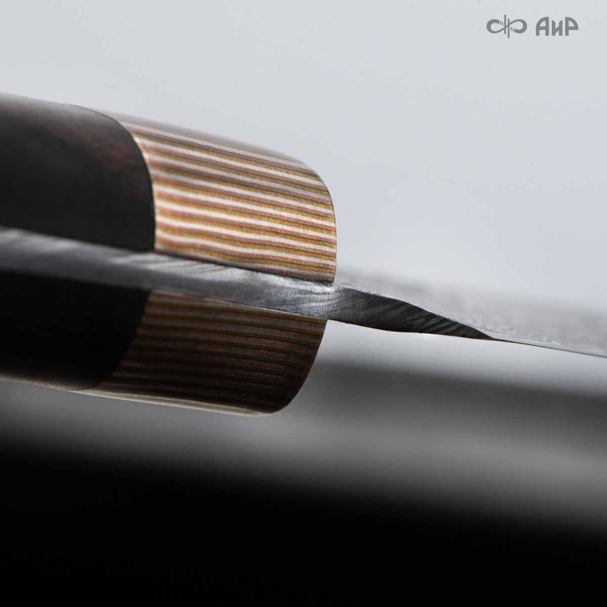 Овощной ЦМ (макасар, мокуме, мозаичные пины) дамасская сталь ZDI-1016, узор турецкий - Компания «АиР»