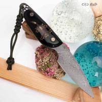 Нож Котэ, ювелирный полимер, дамасская сталь ZDI-1016, узор дикий, Артикул: AF0000022695