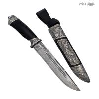 Нож Арсенальный люкс с сюжетом Жизнь на Крайнем Севере, комбинированные ножны, Артикул: 39046