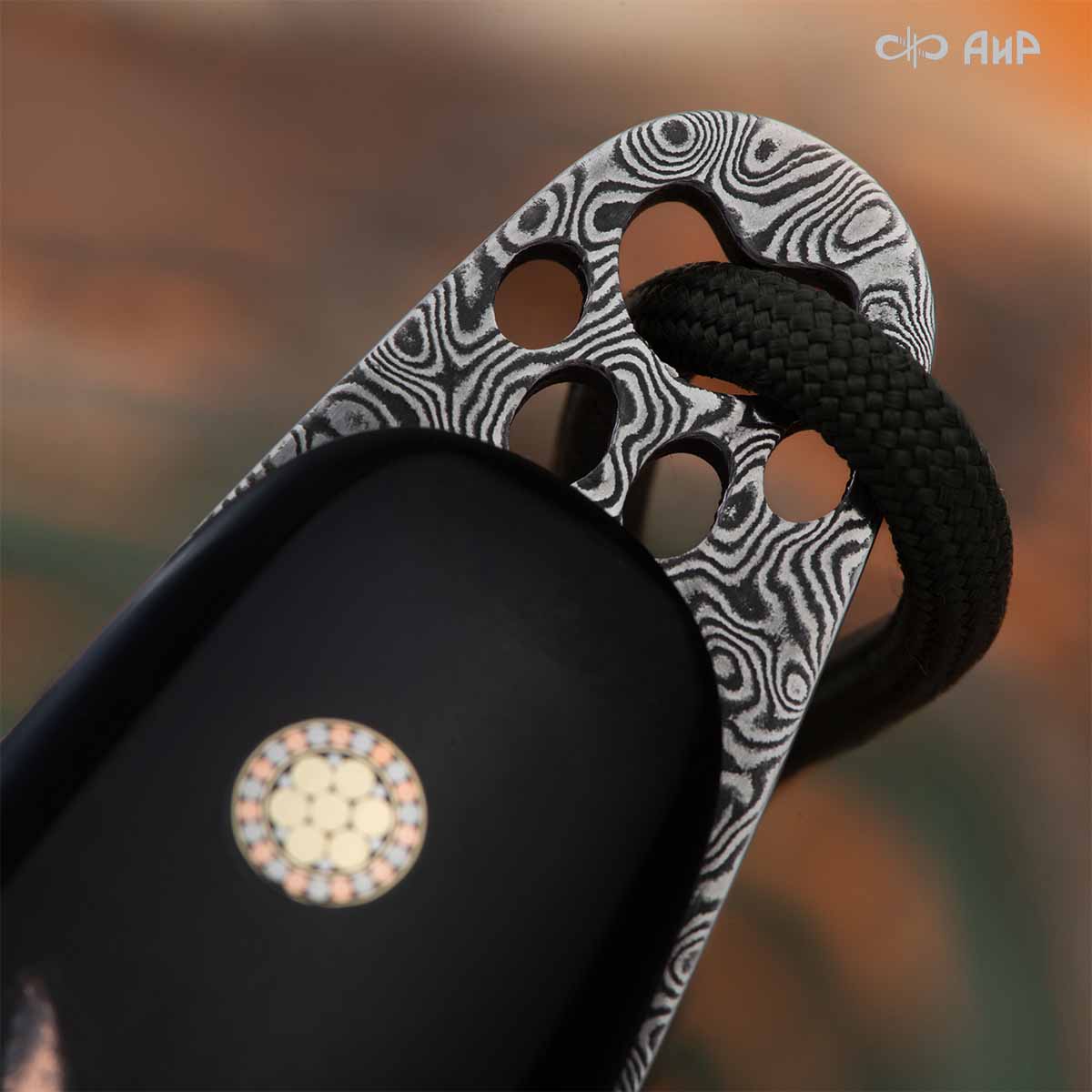 Нож Котэ, ювелирный полимер, латунь, патинирование меди, дамасская сталь ZDI-1016, дикий, Артикул: AF0000022695 - Компания «АиР»