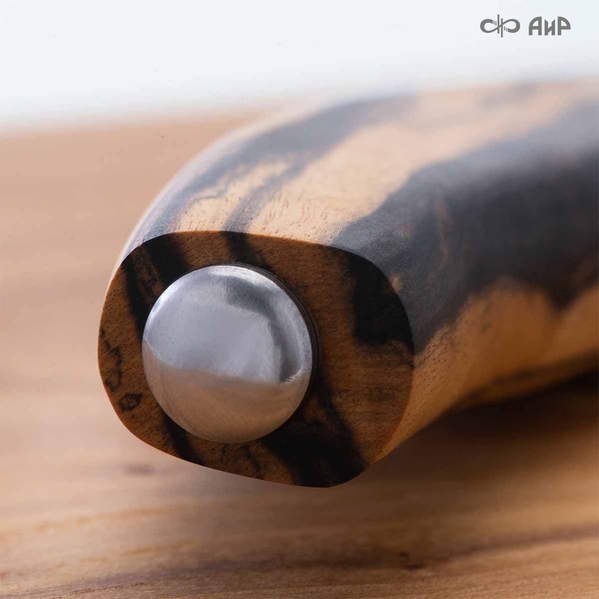 Поварской (эбен лунный, материал заказчика, ZDI-0225) дамасская сталь ZDI-1416, узор перо - Компания «АиР»