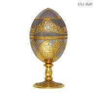 Яйцо сувенирное с фианитом аква, Артикул: 22013