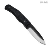 Нож складной Хаски, Цитадель (CITADEL), кожа ската черная, кованый клинок