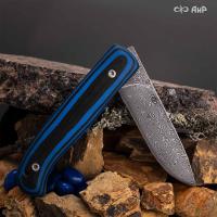 Складной (G10 черно-синий) дамасская сталь ZDI-1016 - Компания «АиР»