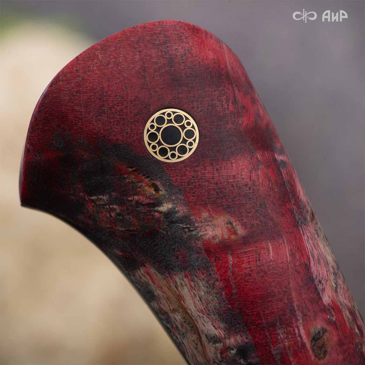 Пчак ЦМ (стабилизированная карельская береза красная) дамасская сталь ZDI-1016 - Компания «АиР»