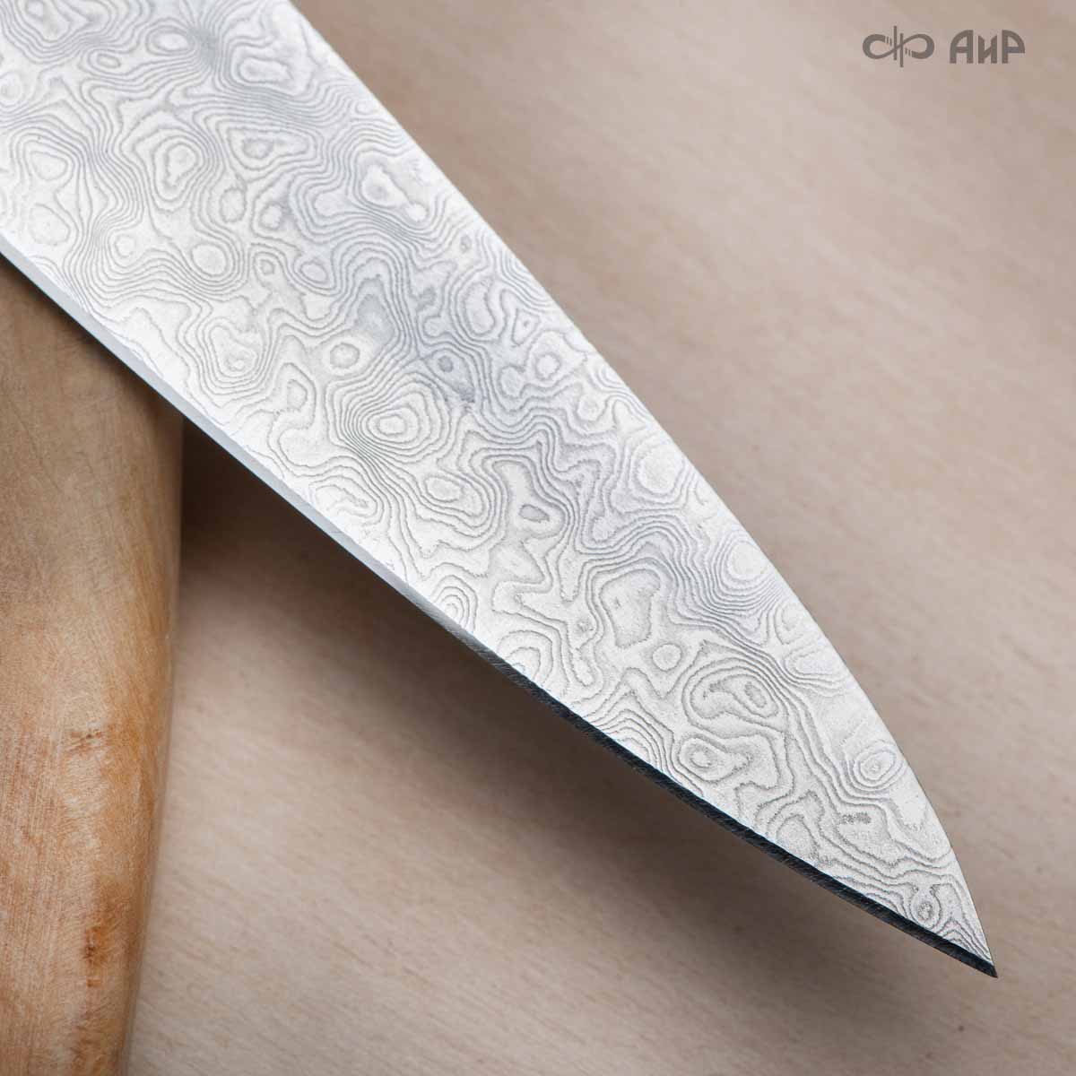 Овощной ЦМ интегральный (стабилизированный кап ореховый, мозаичные пины) дамасская сталь ZDI-1016 - Компания «АиР»