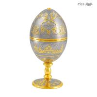 Яйцо-рюмка сувенирное с желтым фианитом, Артикул: 10136