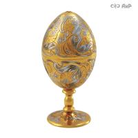 Яйцо сувенирное с фианитом аква, Артикул: 5079