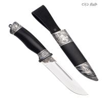  Нож Бекас с сюжетом Всадник на охоте, комбинированные ножны, Артикул: 38266