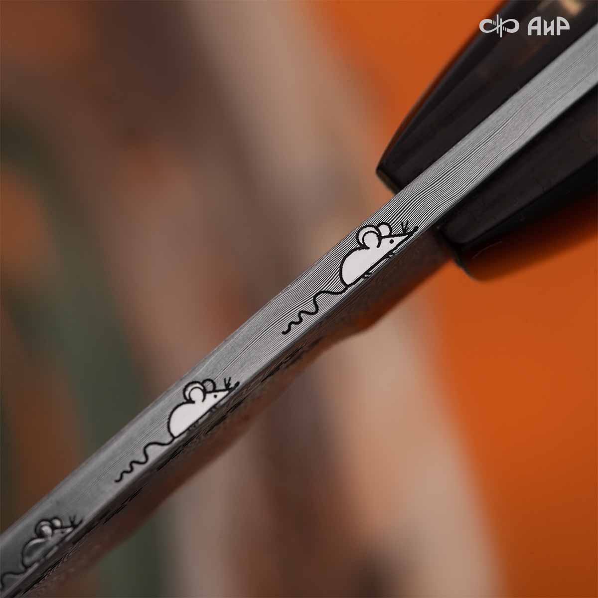 Нож Котэ, ювелирный полимер, латунь, патинирование меди, дамасская сталь ZDI-1016, дикий, Артикул: AF0000022695 - Компания «АиР»