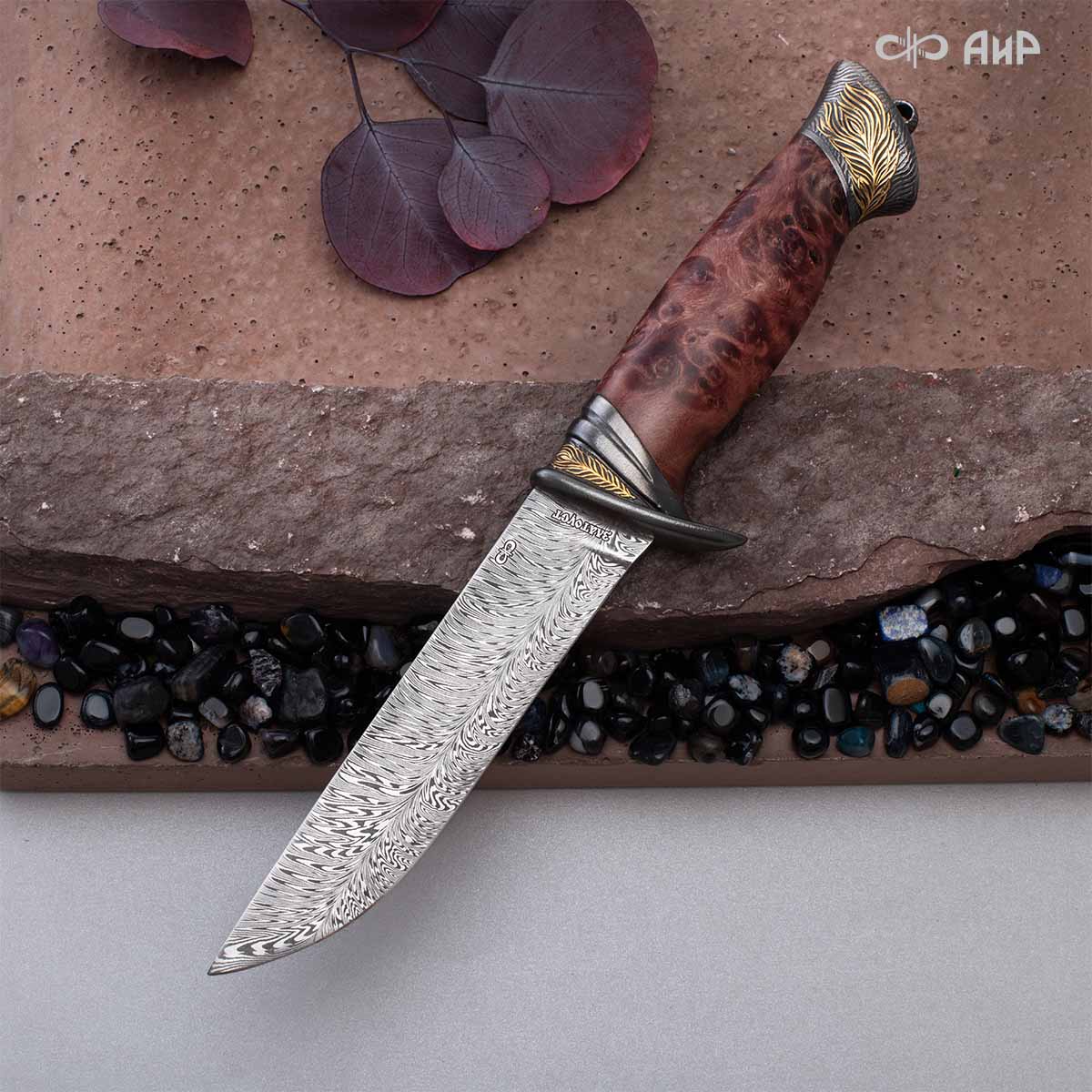 Нож Чернокрылый павлин, авторские ножны, Артикул: 39240 - Компания «АиР»