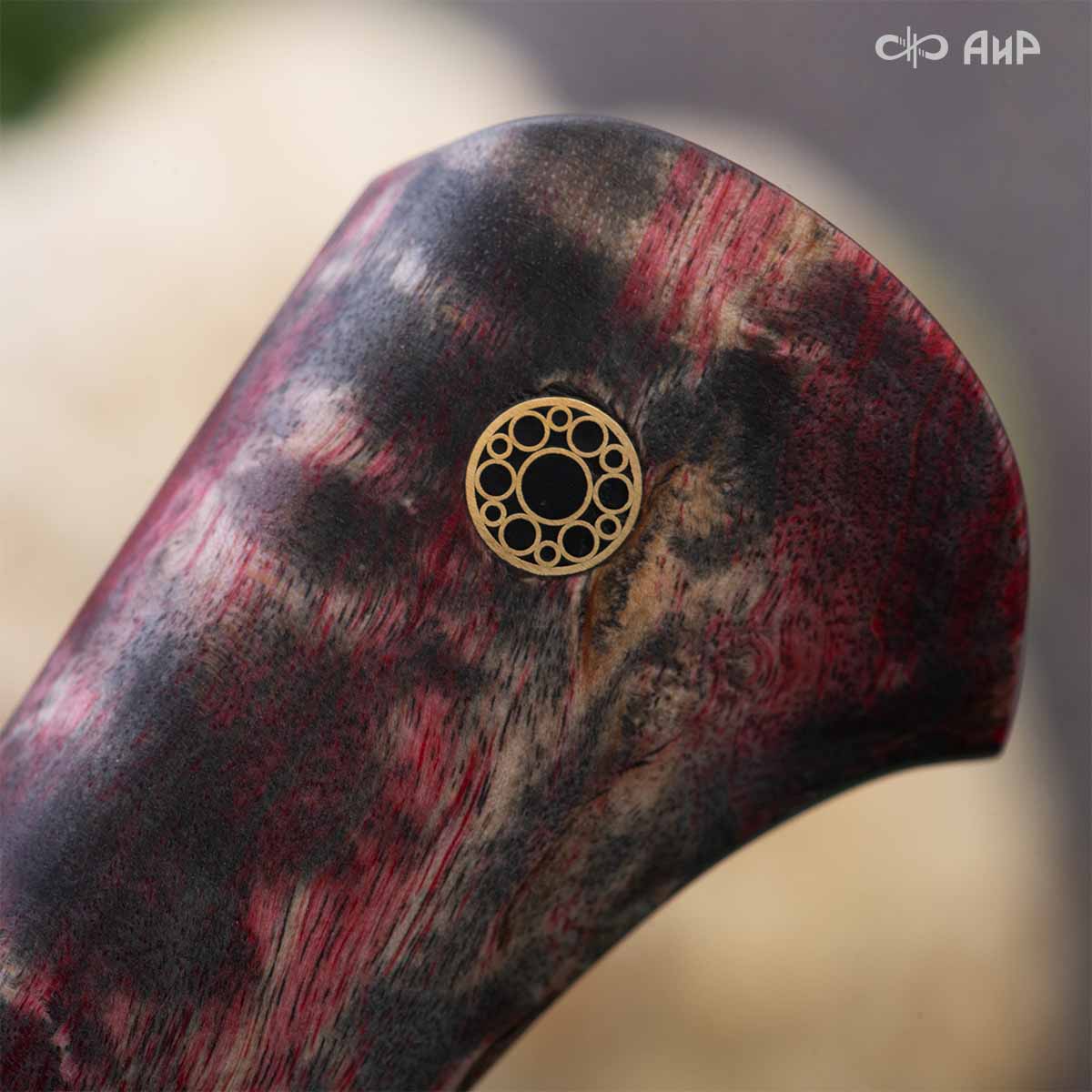 Пчак ЦМ (стабилизированная карельская береза красная) дамасская сталь ZDI-1016 - Компания «АиР»