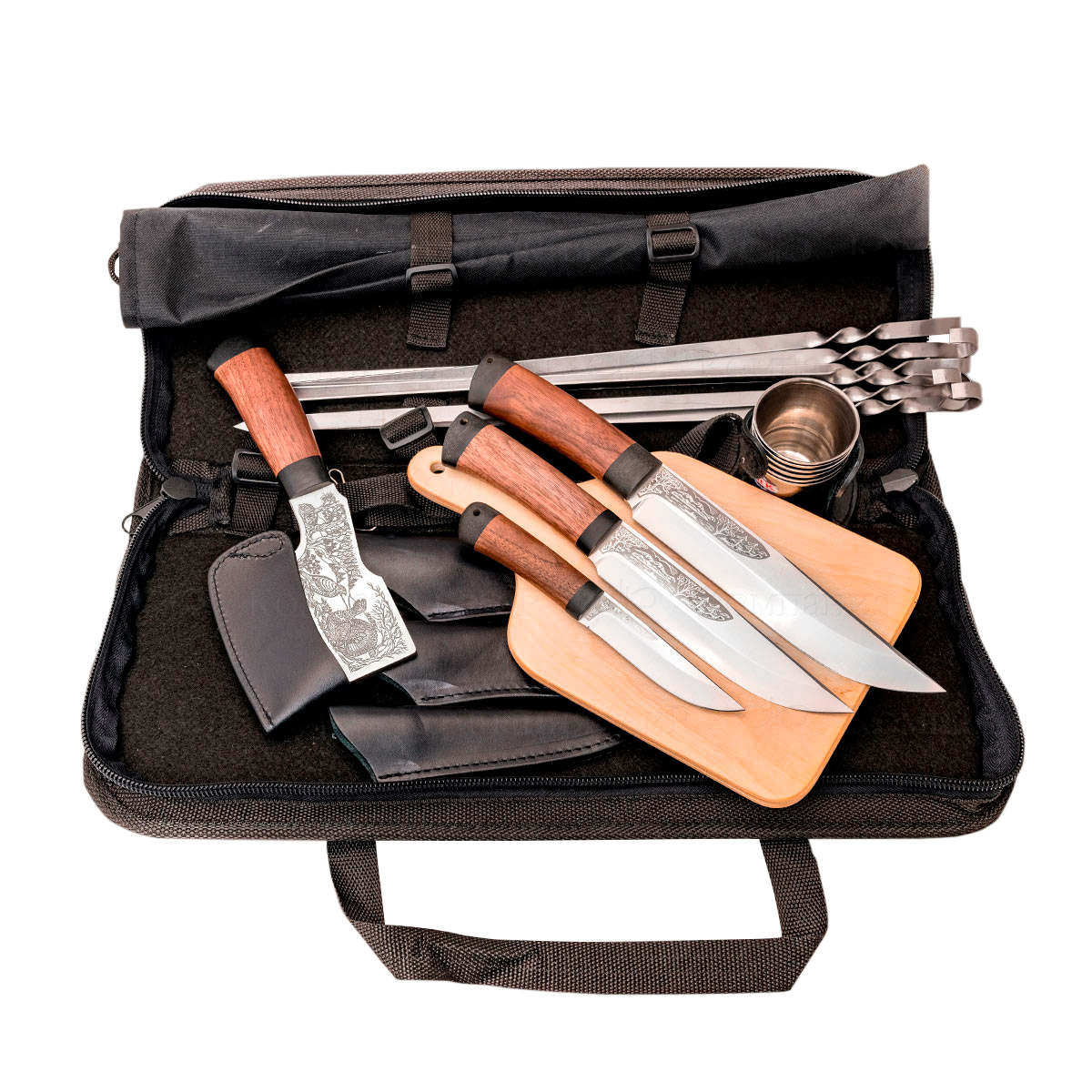  Набор Шашлычный-1 (орех, гравировка глухари) - Компания «АиР»