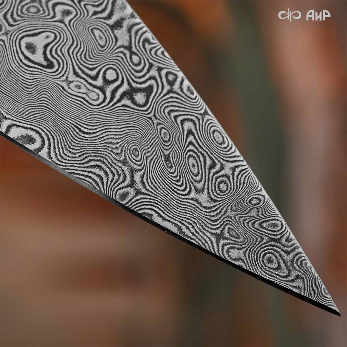 Нож Котэ, ювелирный полимер, латунь, патинирование меди, дамасская сталь ZDI-1016, дикий, Артикул: AF0000022695 - Компания «АиР»