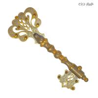Ключ сувенирный с желтыми фианитами, Артикул: 31697