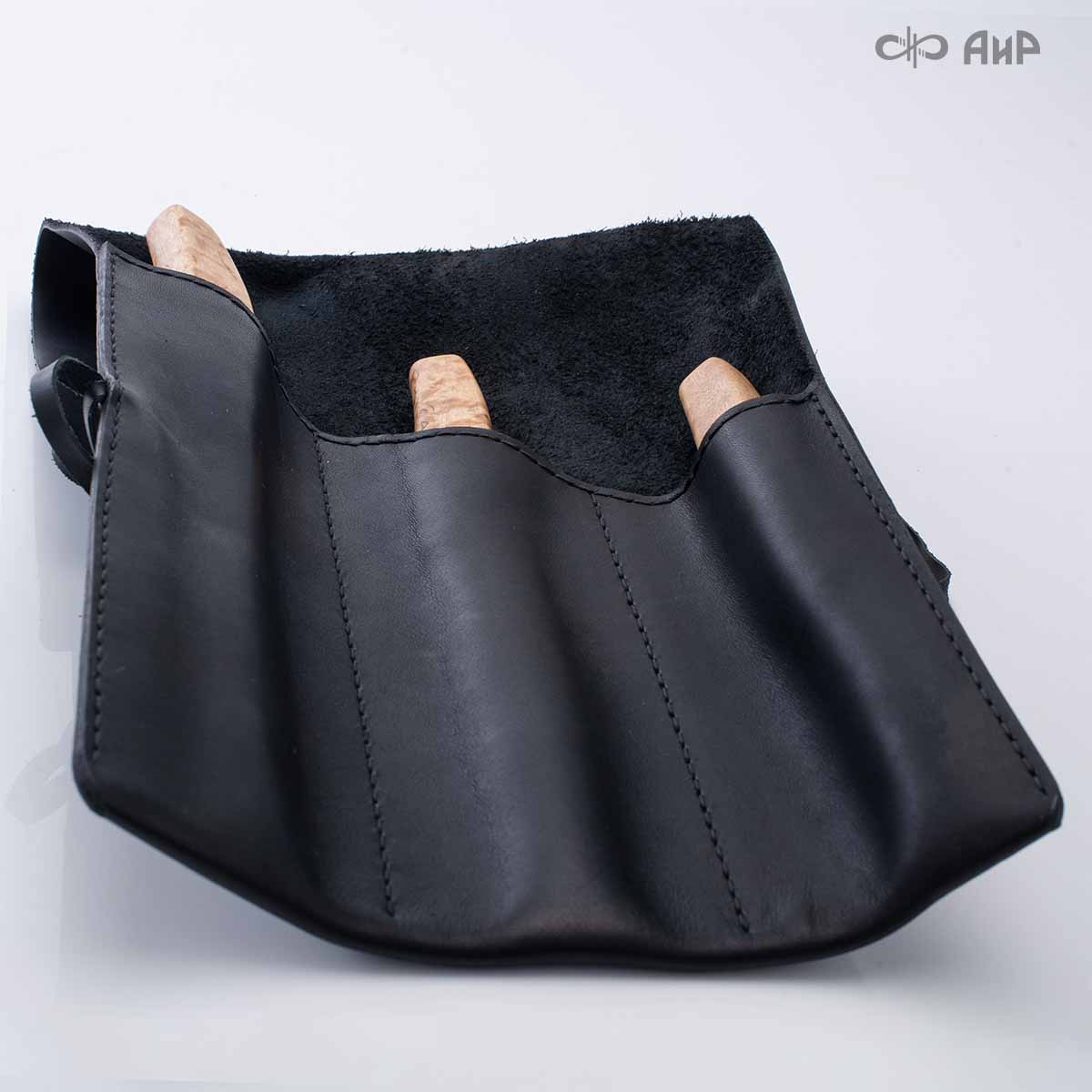 Скатка для набора Поварской-3 (кожа черная) - Компания «АиР»