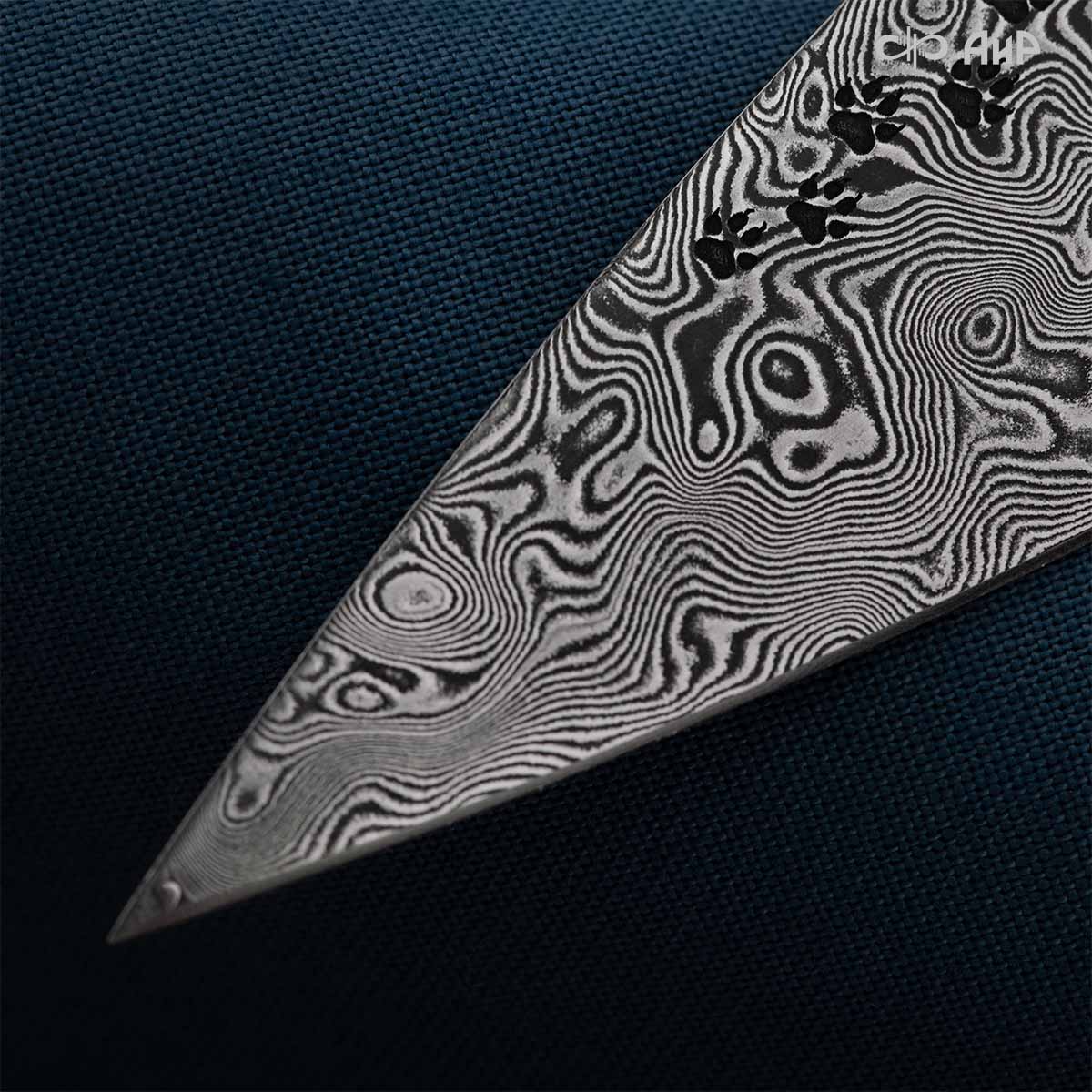 Нож Котэ, ювелирный полимер, латунь, патинирование меди, дамасская сталь ZDI-1016, дикий, Артикул: AF0000022695 - Компания «АиР»