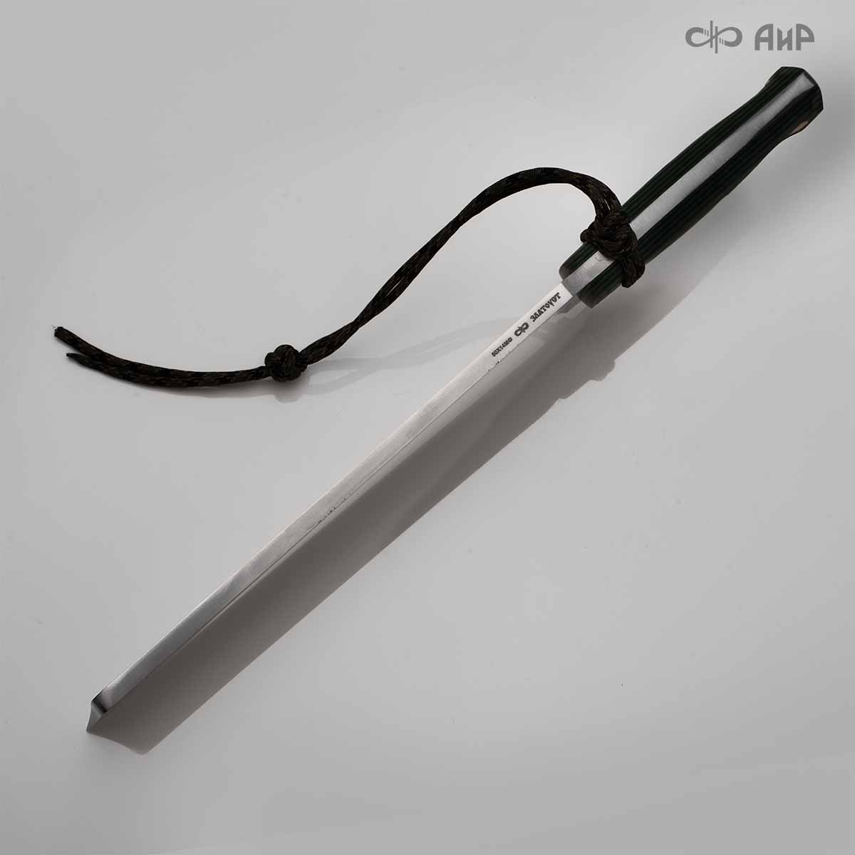 Уралмаш тесак (G10 зелено-черный, паракорд с темлячным узлом, кастомная заточка) - Компания «АиР»