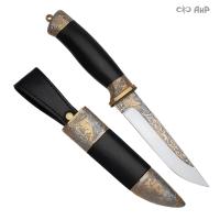 Нож Лиса с сюжетом Лесная охота, комбинированные ножны, Артикул: 37951