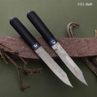 Засапожный-1 (стабилизированный граб, ZlaTi, кастомная заточка) дамасская сталь ZDI-1016