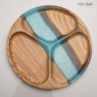 Менажница Круг, бирюза, карагач, 25 см