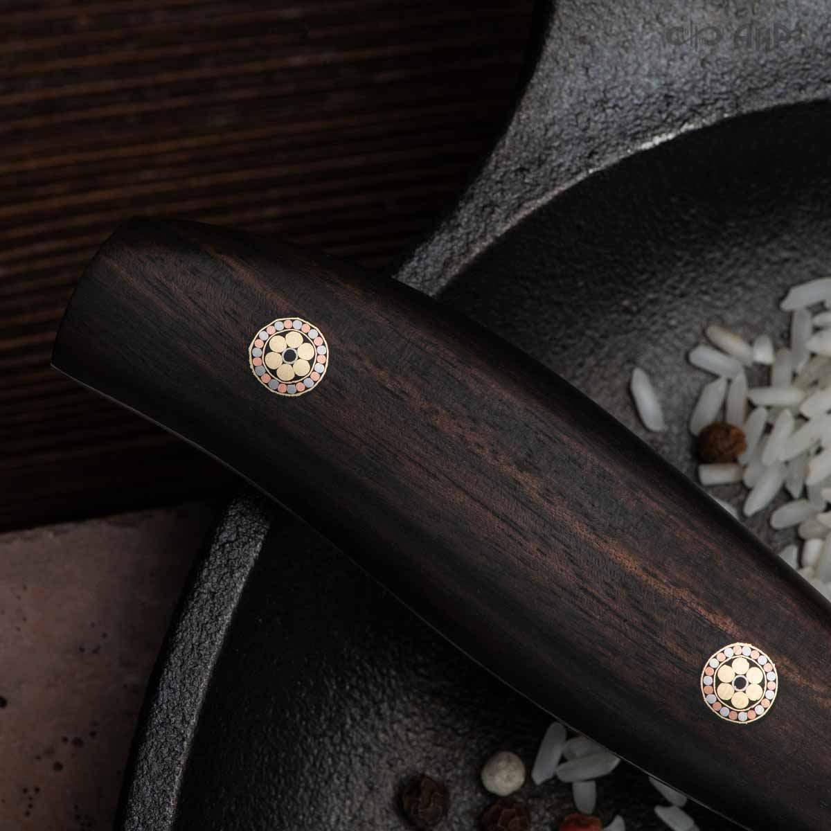 Овощной ЦМ (макасар, мокуме, мозаичные пины) дамасская сталь ZDI-1016, узор турецкий - Компания «АиР»