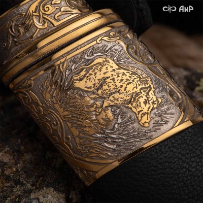 Нож Бекас с сюжетом Семейство лесных кабанов, комбинированные ножны, Артикул: 38938 - Компания «АиР»