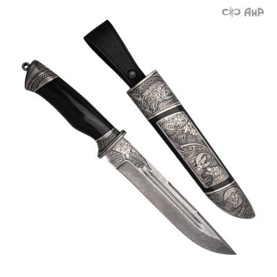  Нож Арсенальный люкс с сюжетом Викинги, комбинированные ножны, Артикул: 38571  - Компания «АиР»