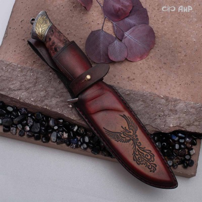 Нож Чернокрылый павлин, авторские ножны, Артикул: 39240 - Компания «АиР»