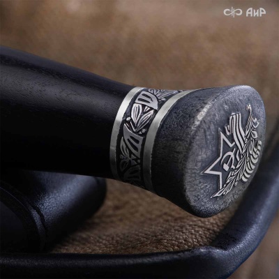 Нож Финка-2 Авиатор с серебром, дамасская сталь ZDI-1016, комбинированные ножны, Артикул: 39251 - Компания «АиР»