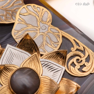 Шкатулка Стрекоза и лотос из яшмы и агата, Артикул: 39044 * - Компания «АиР»