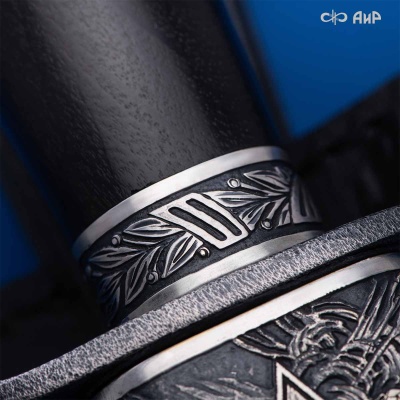 Нож Финка-2 Авиатор с серебром, дамасская сталь ZDI-1016, комбинированные ножны, Артикул: 39251 - Компания «АиР»