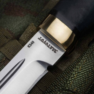 Финка-3 (стабилизированная карельская береза лазурная, латунь, без худ.гравировки) - Компания «АиР»