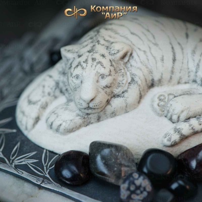 Шкатулка из оникса Белый тигр, Артикул: 35290 - Компания «АиР»