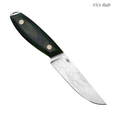 Жулан (микарта зелено-желтая, мозаичные пины) дамасская сталь ZDI-1016 - Компания «АиР»