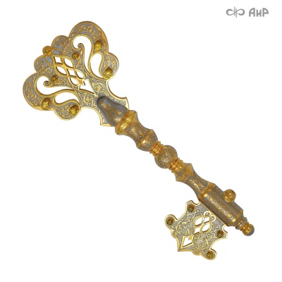 Ключ сувенирный с желтыми фианитами, Артикул: 31697 - Компания «АиР»