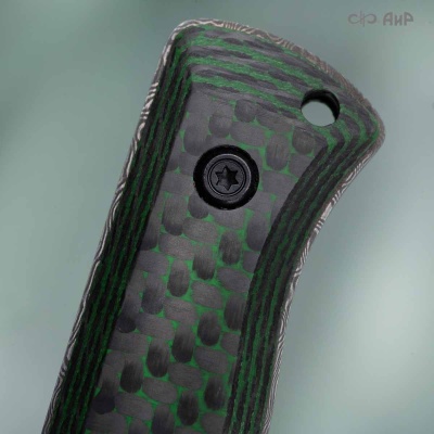 Стриж-Т (карбон зебра зеленый) дамасская сталь ZDI-1016 - Компания «АиР»