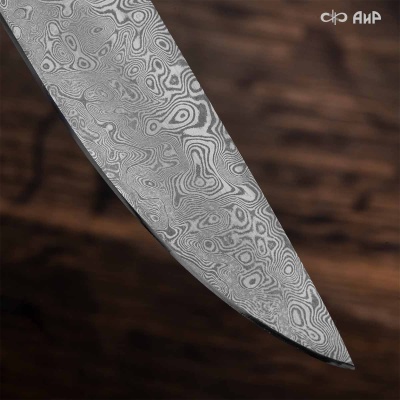 Набор Поварской-3 (композит с латунью и бронзой волны, мокуме гане, авторский кожаный кейс) дамасская сталь ZDI-1016 - Компания «АиР»