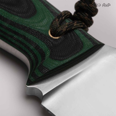 Уралмаш тесак (G10 зелено-черный, паракорд с темлячным узлом, кастомная заточка) - Компания «АиР»