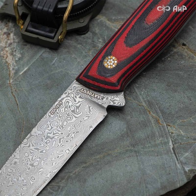 Стриж (G10 красно-черный, мозаичные пины) дамасская сталь ZDI-1016 - Компания «АиР»