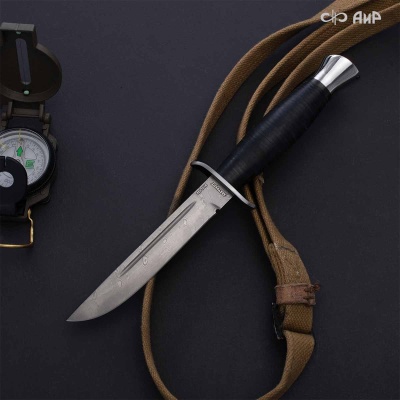 Финка-2 (кожа) дамасская сталь ZDI-1016  - Компания «АиР»