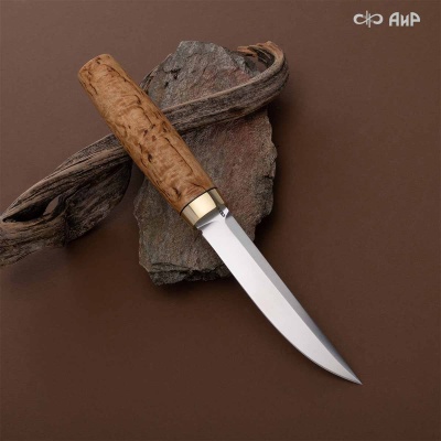 Финка Сканди Мини (карельская береза, латунь) - Компания «АиР»